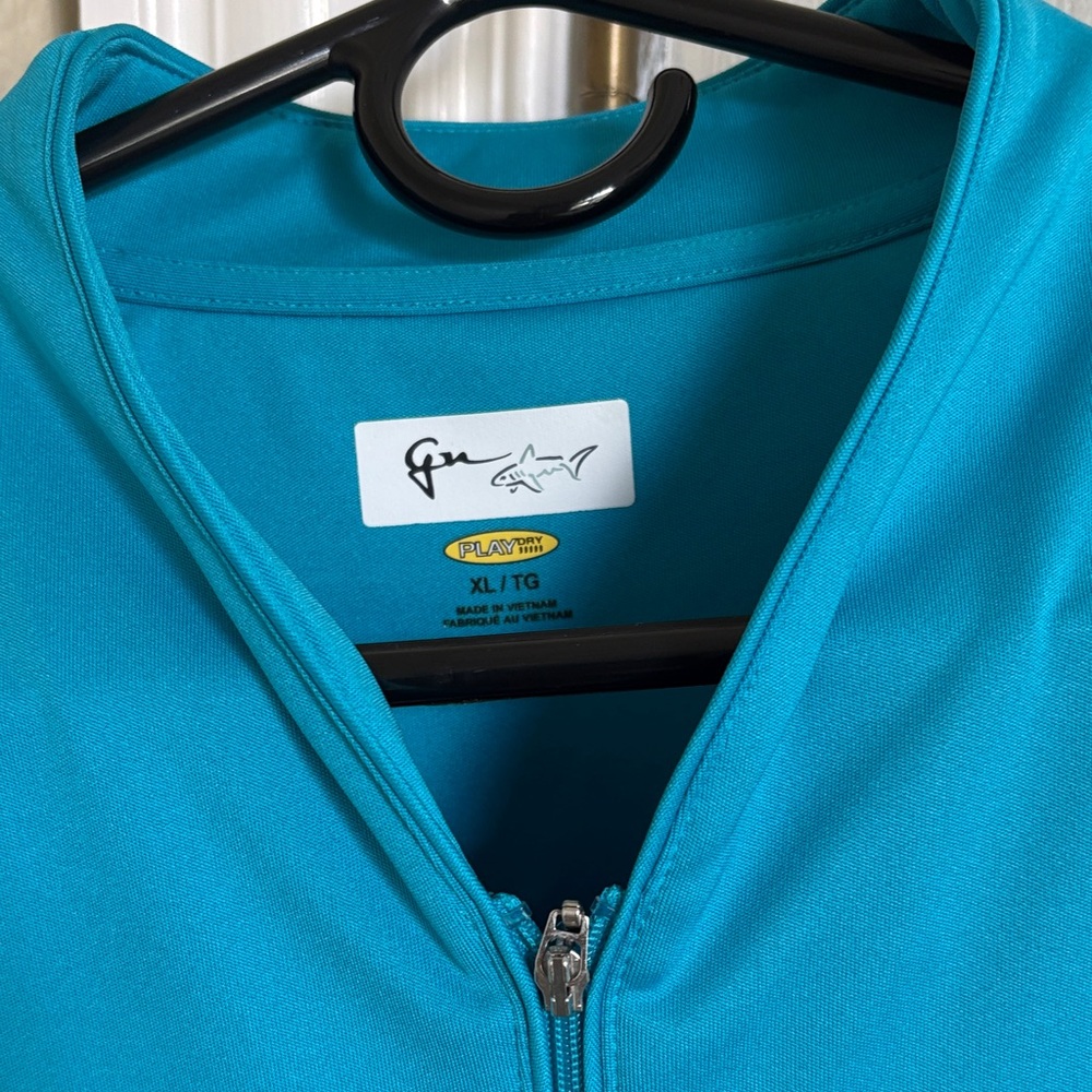 Greg Norman  Teal Quarter-Zip Performance Pullover